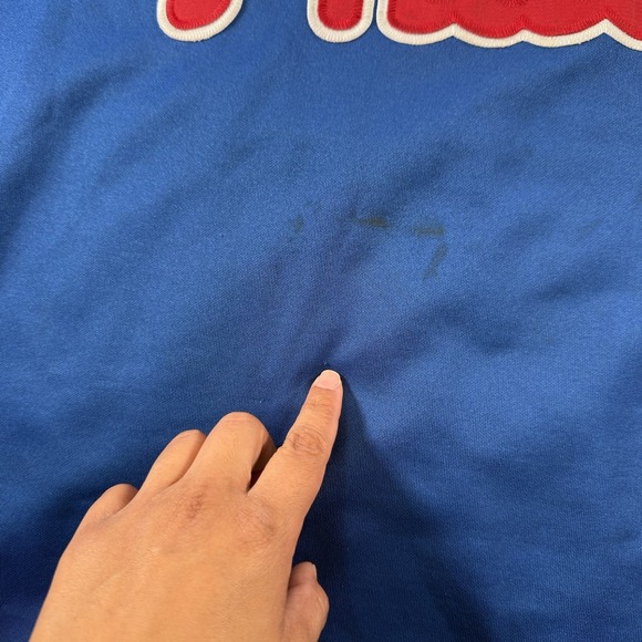 Vintage Jim Thome Phillies Majestic Jersey Mens 3XL Blue Logo Script Y2K USA - Picture 9 of 16